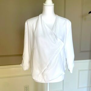 BB Dakota white moto cropped zippered jacket utility size M NWT rush week